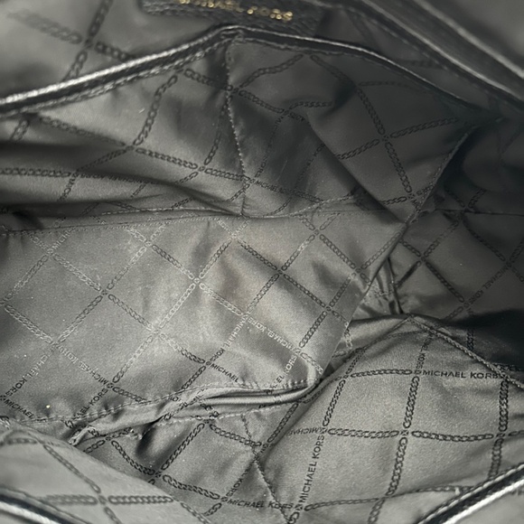 Michael Kors Sierra Large Satchel Tote Pebbled Leather Black - Picture 8 of 10